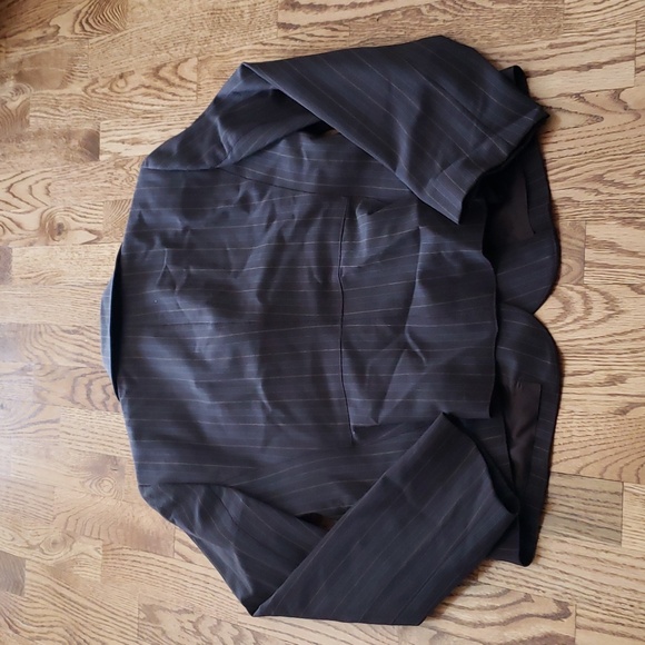 (8) Anne Klein AK Stretch Pinstriped Blazer Padded Shoulders Business Formal - Picture 8 of 8